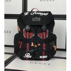 Gucci Techno Canvas Techpack Backpack Bag 478327 Embroidered Flowers Black 2017 Gucci Techno Canvas Techpack Backpack Bag 478327 Embroidered Flowers Black 2017