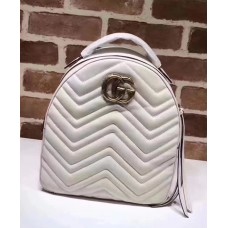 Gucci GG Marmont Quilted Leather Backpack 476671 White 2017 Gucci GG Marmont Quilted Leather Backpack 476671 White 2017