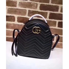 Gucci GG Marmont Quilted Leather Backpack 476671 Black 2017 Gucci GG Marmont Quilted Leather Backpack 476671 Black 2017