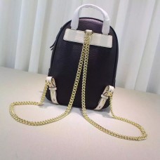 Gucci Soho leather chain backpack 431570 black and white Gucci Soho leather chain backpack 431570 black and white