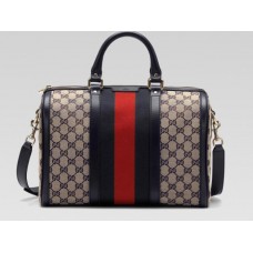 Gucci Vintage Web Medium Boston Bag 247205 Beige /Black