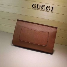 Gucci Bamboo Daily leather clutch 387220 2016 in coffee