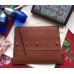 Gucci leather studded pouch 427003 brown Gucci leather studded pouch 427003 brown