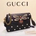 GUCCI BROADWAY LEATHER CLUTCH WITH PEARS 453778 2017 BLACK