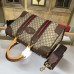 Gucci mens suitcases duffle bags soft GG supreme duffle bag with web 459311 Brown leather(JLX-741302)