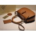 Gucci Vintage Leather Bamboo Top Handle Bag In Brown With A Mini Mirror