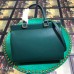 Gucci Zumi Grainy Leather Medium Top Handle Bag 564714 Green 2019
