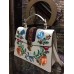 Gucci Sylvie Leather Embroidered Flowers Top Handle Medium Bag 431665 White(KDL-722501) Gucci Sylvie Leather Embroidered Flowers Top Handle Medium Bag 431665 White(KDL-722501)