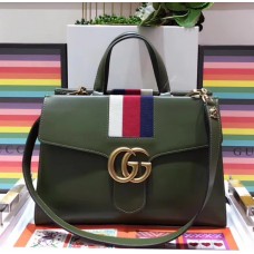 Gucci Web GG Marmont Top Handle Bag 476470 Green 2017