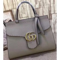 GUCCI GG MARMONT LEATHER TOP HANDLE 421890 GREY 2017 GUCCI GG MARMONT LEATHER TOP HANDLE 421890 GREY 2017