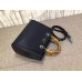 Gucci bamboo shopper mini leather top handle bag 368823 black Gucci bamboo shopper mini leather top handle bag 368823 black