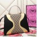 Gucci GG Supreme And Leather Top Handle Bag 476435 Black/Gold 2017 Gucci GG Supreme And Leather Top Handle Bag 476435 Black/Gold 2017