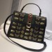 Gucci Sylvie Metal Animal Insects Studs Leather Top Handle Medium Bag 431665 Black 2017 Gucci Sylvie Metal Animal Insects Studs Leather Top Handle Medium Bag 431665 Black 2017