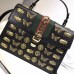 Gucci Sylvie Metal Animal Insects Studs Leather Top Handle Medium Bag 431665 Black 2017 Gucci Sylvie Metal Animal Insects Studs Leather Top Handle Medium Bag 431665 Black 2017
