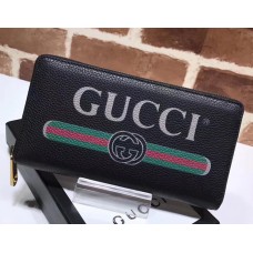 Gucci Print Vintage Logo Grained Leather Zip Around Wallet 496317 Black 2017 Gucci Print Vintage Logo Grained Leather Zip Around Wallet 496317 Black 2017