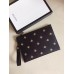 Gucci Bee Star Leather Pouch 495066 2017 Gucci Bee Star Leather Pouch 495066 2017