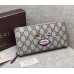 Gucci zip around wallet with embroidered face 431392 pink Gucci zip around wallet with embroidered face 431392 pink