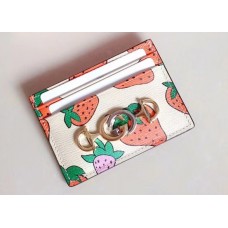 Gucci Zumi Grainy Leather Card Case 570679 Strawberry 2019