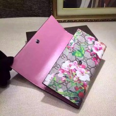 GUCCI GG BLOOMS CONTINENTAL WALLET PINK 404070 GUCCI GG BLOOMS CONTINENTAL WALLET PINK 404070