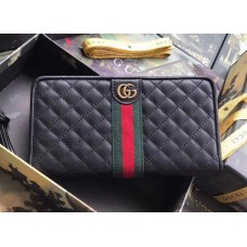 Gucci Leather Zip Around Wallet with Double G 536450 Black Gucci Leather Zip Around Wallet with Double G 536450 Black