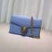 Gucci animalier leather chain wallet 414984 light blue