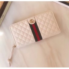 Gucci Leather Zip Around Wallet with Double G 536450 White Gucci Leather Zip Around Wallet with Double G 536450 White