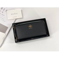 Gucci Animalier Leather Zip Around Wallet 523667 Black Gucci Animalier Leather Zip Around Wallet 523667 Black