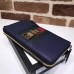Gucci Web Sylvie Leather Zip Around Wallet 476083 Navy Blue 2017 Gucci Web Sylvie Leather Zip Around Wallet 476083 Navy Blue 2017