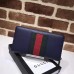 Gucci Web Sylvie Leather Zip Around Wallet 476083 Navy Blue 2017 Gucci Web Sylvie Leather Zip Around Wallet 476083 Navy Blue 2017