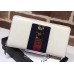 Gucci Web Sylvie Leather Zip Around Wallet 476083 White 2017 Gucci Web Sylvie Leather Zip Around Wallet 476083 White 2017