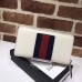 Gucci Web Sylvie Leather Zip Around Wallet 476083 White 2017 Gucci Web Sylvie Leather Zip Around Wallet 476083 White 2017