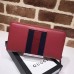 Gucci Web Sylvie Leather Zip Around Wallet 476083 Red 2017 Gucci Web Sylvie Leather Zip Around Wallet 476083 Red 2017