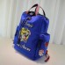 Gucci Blue Embroidered Drawstring Backpack Gucci Blue Embroidered Drawstring Backpack