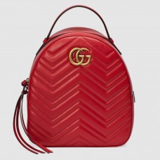 Gucci GG Marmont Red Leather Backpack Gucci GG Marmont Red Leather Backpack