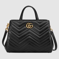 Gucci Black GG Marmont Small Matelasse Top Handle Bag Gucci Black GG Marmont Small Matelasse Top Handle Bag