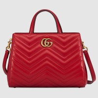 Gucci Red GG Marmont Small Matelasse Top Handle Bag Gucci Red GG Marmont Small Matelasse Top Handle Bag