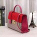 Gucci Red Medium Padlock GG Supreme Top Handle Bag Gucci Red Medium Padlock GG Supreme Top Handle Bag