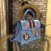 Gucci Blue Flower Sylvie Medium Top Handle Bag Gucci Blue Flower Sylvie Medium Top Handle Bag