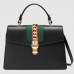 Gucci Black Sylvie Medium Top Handle Bag Gucci Black Sylvie Medium Top Handle Bag
