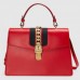Gucci Red Sylvie Medium Top Handle Bag Gucci Red Sylvie Medium Top Handle Bag