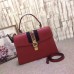 Gucci Red Sylvie Medium Top Handle Bag Gucci Red Sylvie Medium Top Handle Bag