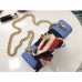 Gucci Blue Leather Sylvie Mini Chain Bag Gucci Blue Leather Sylvie Mini Chain Bag