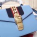 Gucci Blue Leather Sylvie Mini Bag Gucci Blue Leather Sylvie Mini Bag