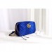 Gucci Blue GG Marmont Velvet Small Shoulder Bag