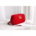 Gucci Red GG Marmont Velvet Small Shoulder Bag Gucci Red GG Marmont Velvet Small Shoulder Bag