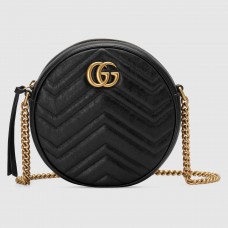 Gucci Black GG Marmont Mini Round Shoulder Bag Gucci Black GG Marmont Mini Round Shoulder Bag