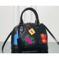 Louis Vuitton Patches Stickers Epi Alma BB Bag M52481 Black 2019 Louis Vuitton Patches Stickers Epi Alma BB Bag M52481 Black 2019