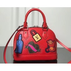 Louis Vuitton Patches Stickers Epi Alma BB Bag M52481 Red 2019 Louis Vuitton Patches Stickers Epi Alma BB Bag M52481 Red 2019