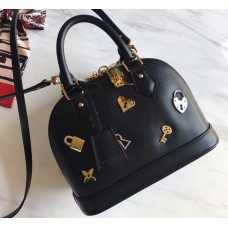 Louis Vuitton Love Lock Epi Leather Alma BB Bag M52884 Noir 2019 Louis Vuitton Love Lock Epi Leather Alma BB Bag M52884 Noir 2019