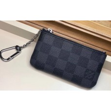 Louis Vuitton Damier Graphite Canvas Pochette Cle Key Pouch N60155 Louis Vuitton Damier Graphite Canvas Pochette Cle Key Pouch N60155